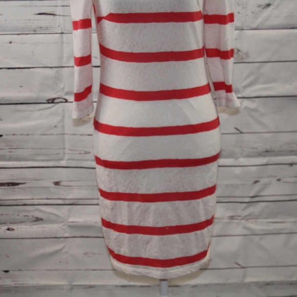 Orange Striped Forever 21 Tight Fit Dress - Picture 2 of 4